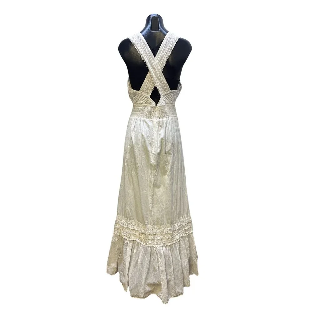 Ramy Brook White Maxi Dress w/Pleated Bodice Size S - Picture 4 of 10